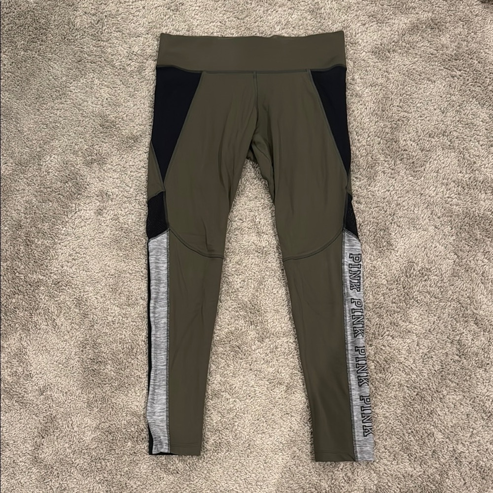 PINK Victoria's Secret Olive and Black Leggings